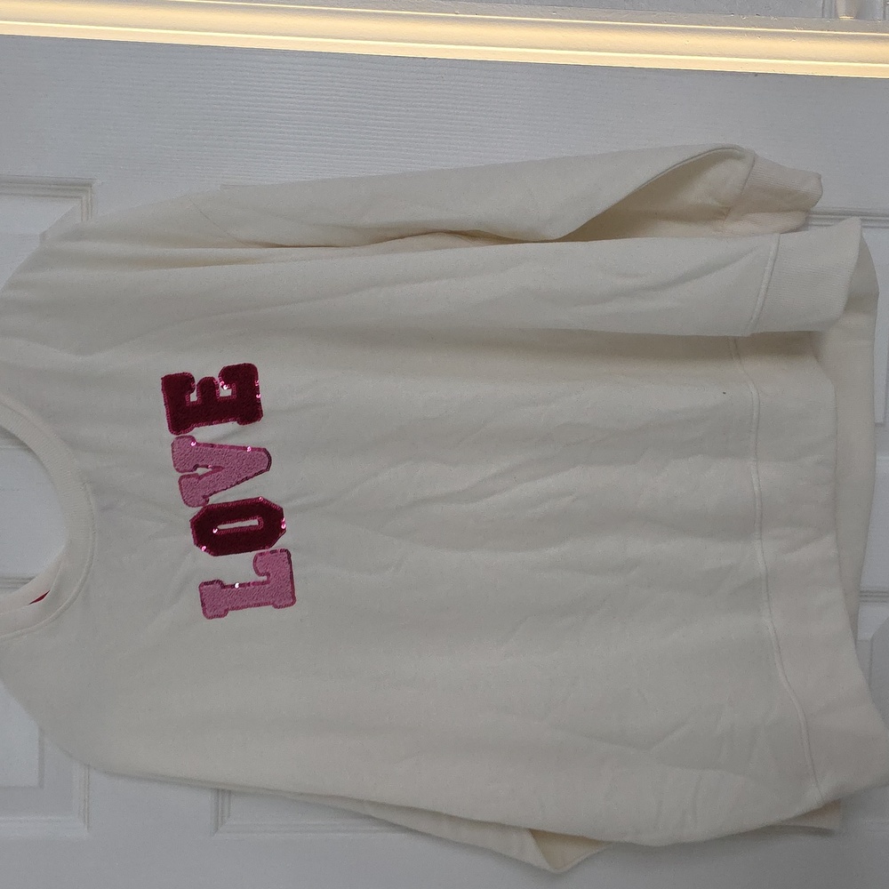 Emily Daniels White and Pink Top Sweater